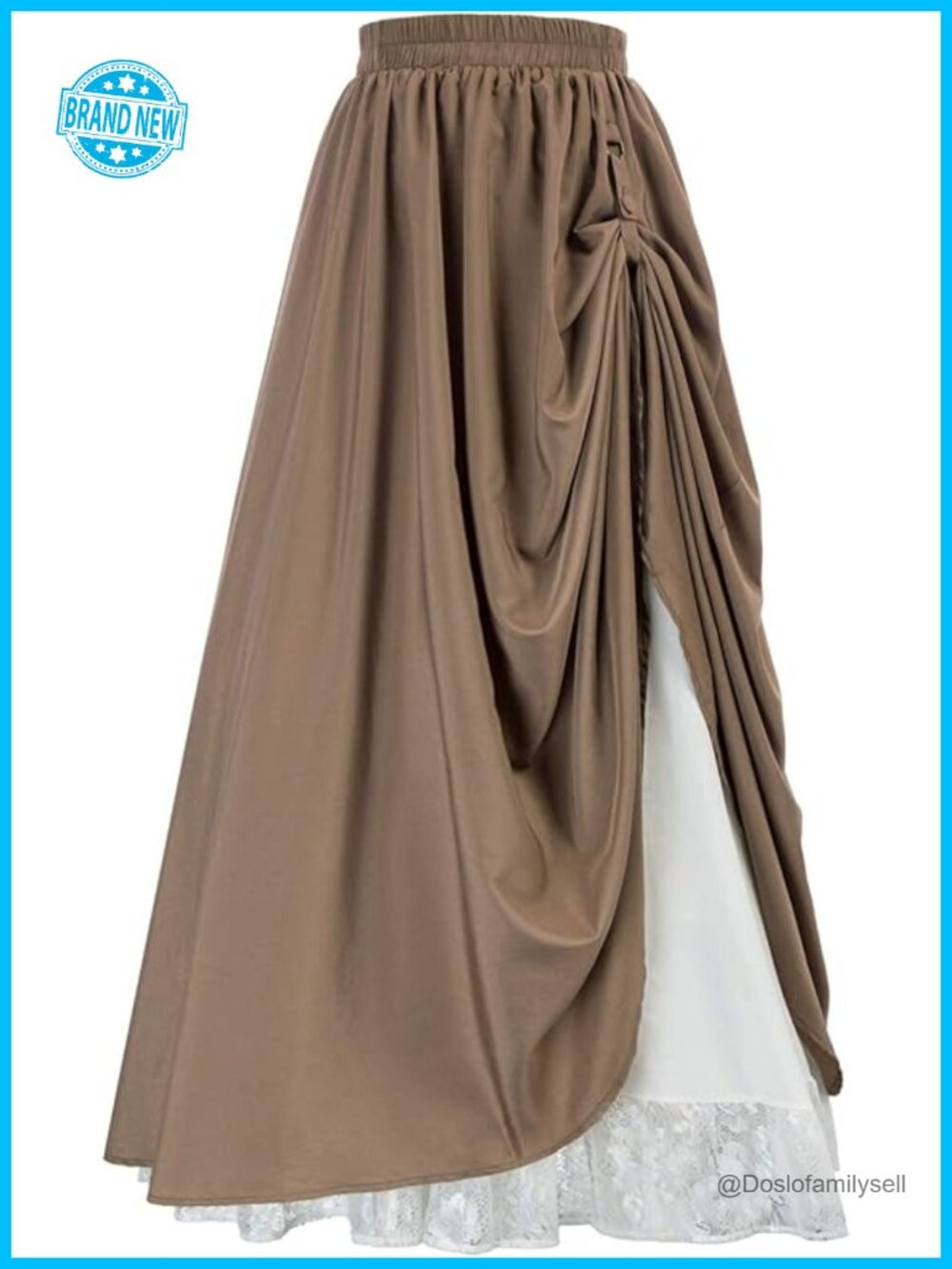 Renaissance Maxi Skirt Double Layered Victorian Pirate Costume Skirt